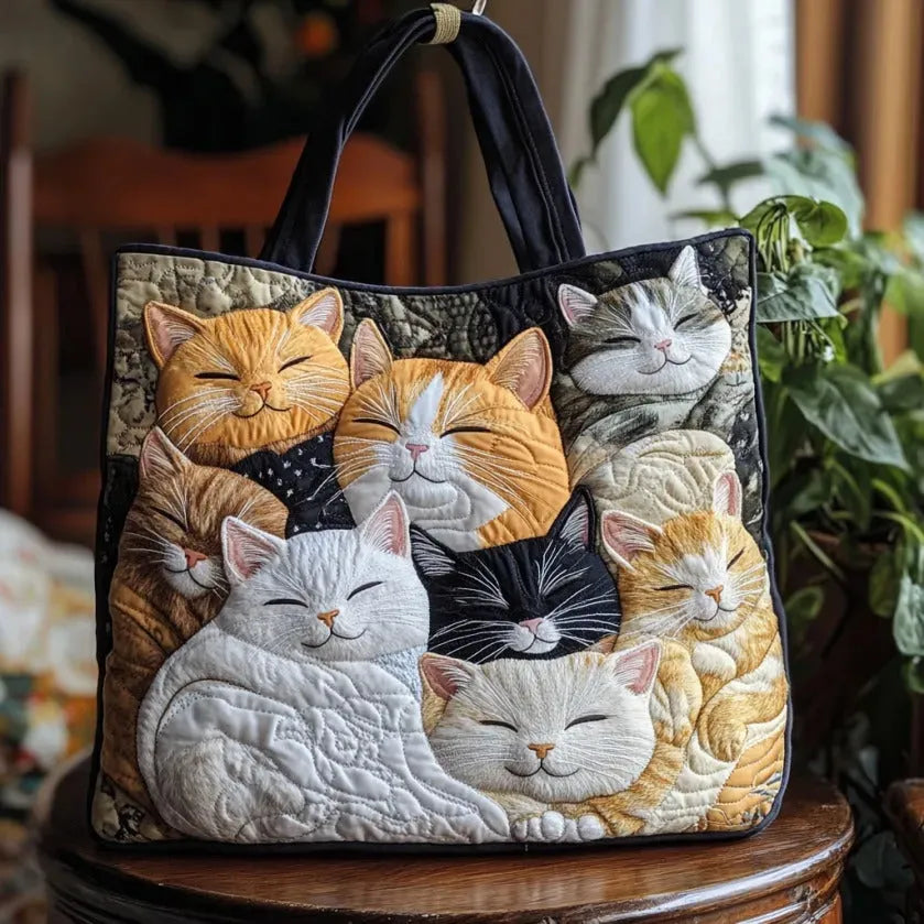 Sack Artisanal Matelassé - Sleepy Kittens