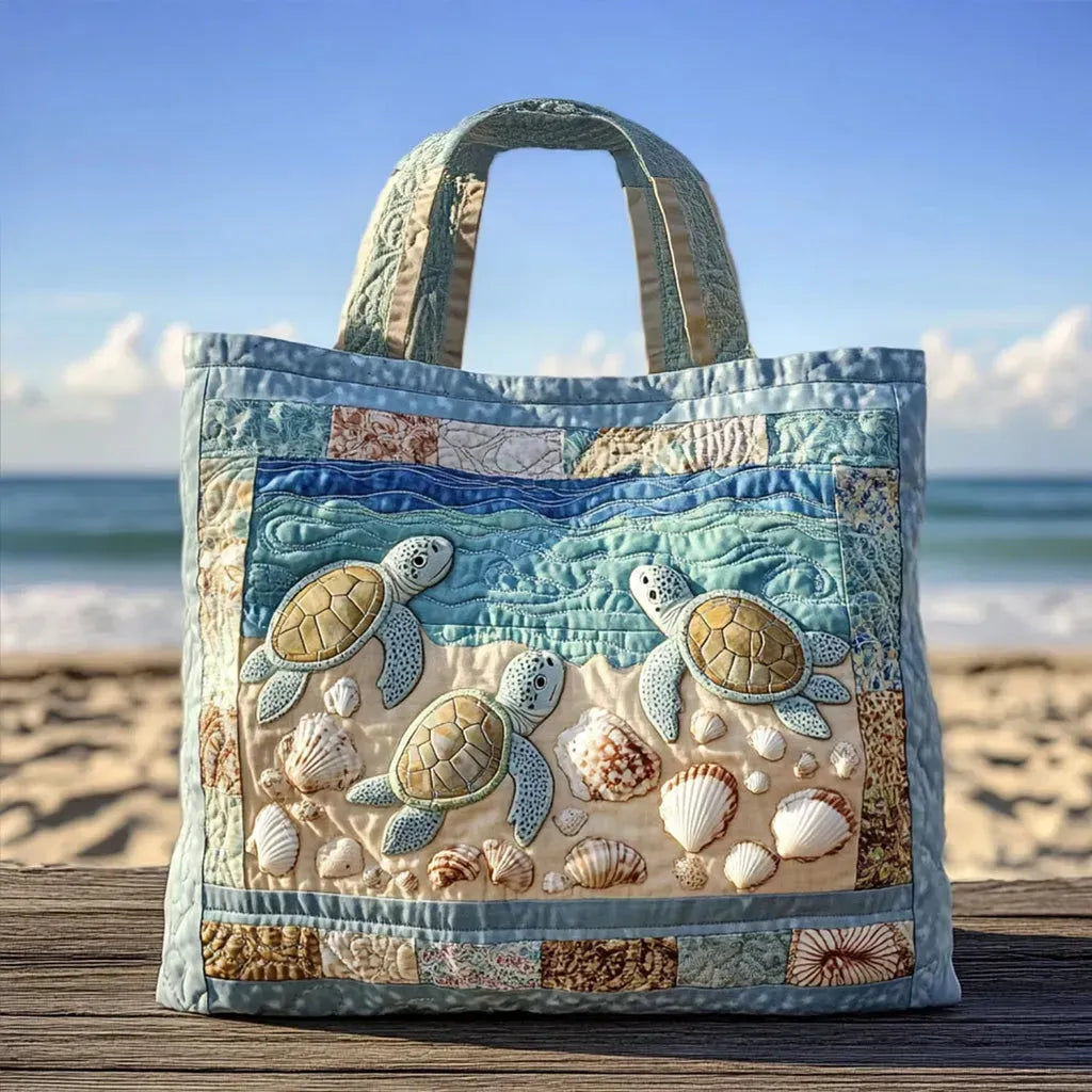 Coralie™ | Coastal Sea Turtle Ocean Quilted Carryall