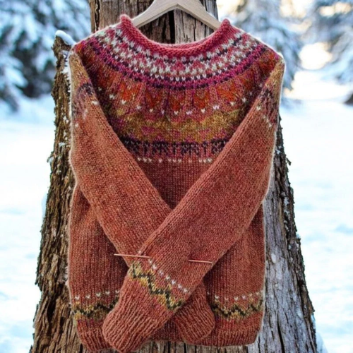 Sophia™ | Autumn Ember Nordic Fair Isle Sweater