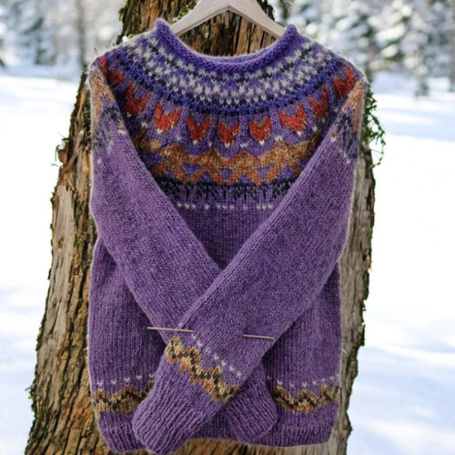 Amethyst™ | Plum Nordic Fair Isle Winter Sweater