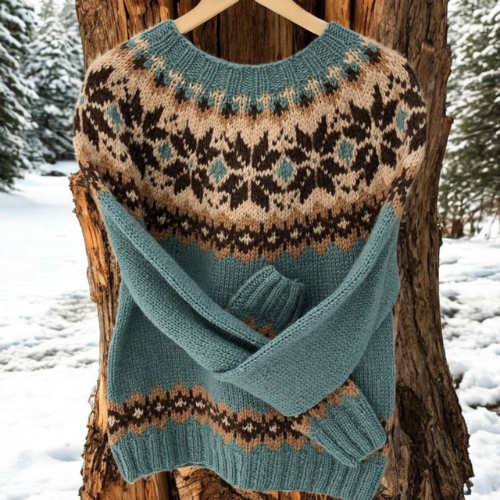 Lydia™ | Nordic Snowflake Fair Isle Winter Sweater