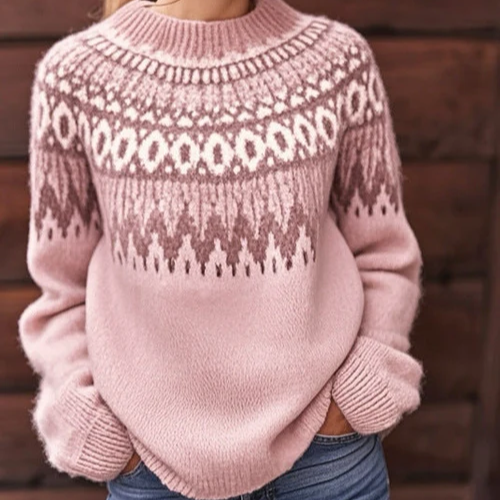Martha™ | Blush Fair Isle Wool-Blend Sweater