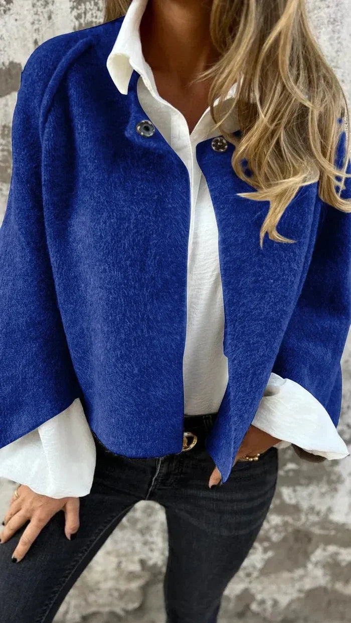 Noella™ | Elegant Cropped Soft Wool-Blend Coat