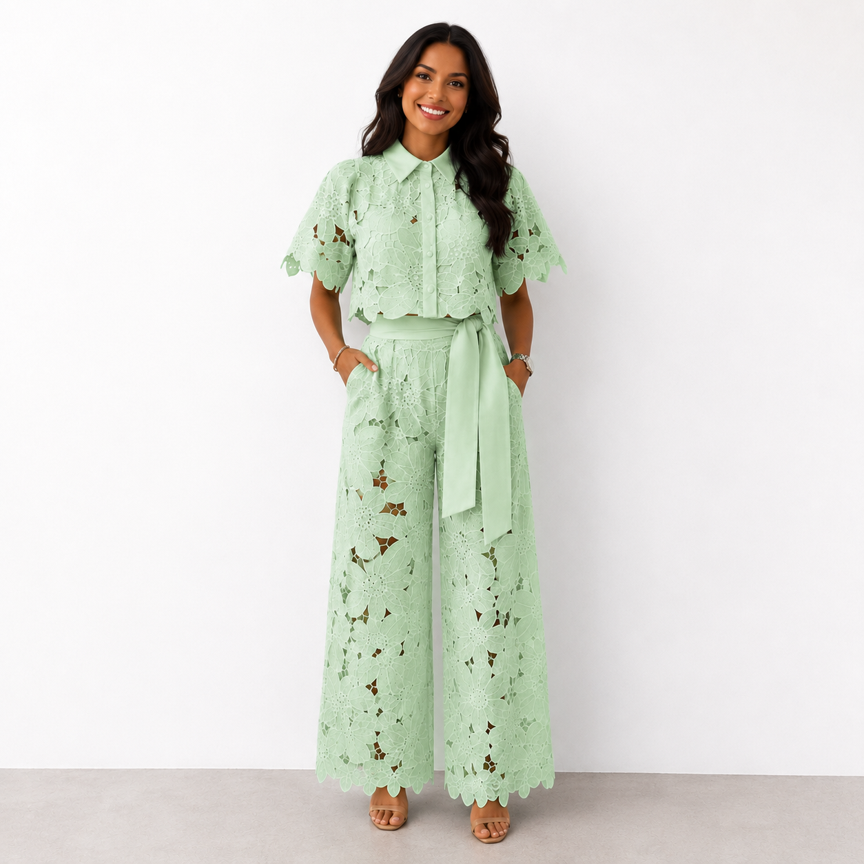 Lucienne™ | Bohemian Wide-Leg Linen Set