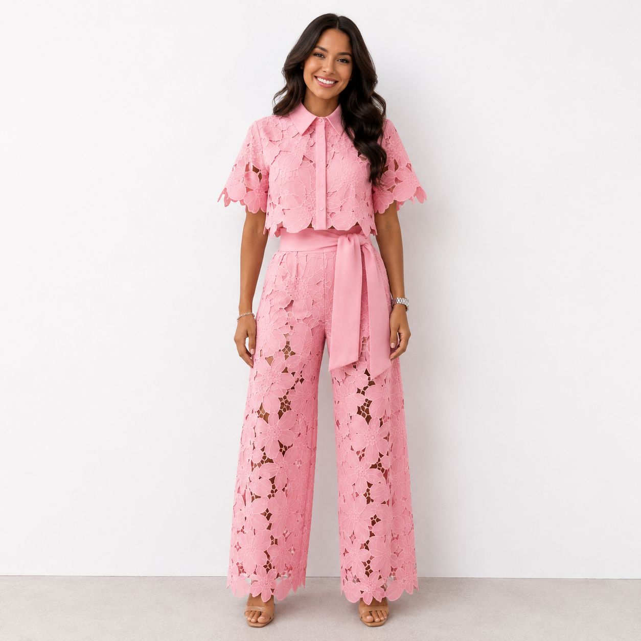 Lucienne™ | Bohemian Wide-Leg Linen Set
