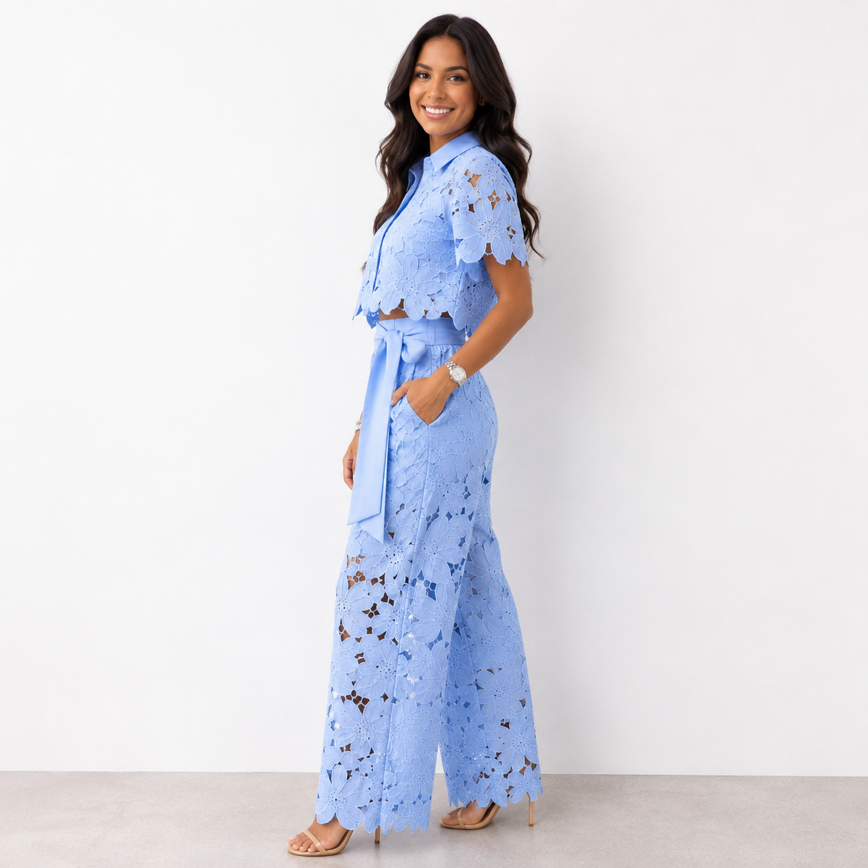 Lucienne™ | Bohemian Wide-Leg Linen Set