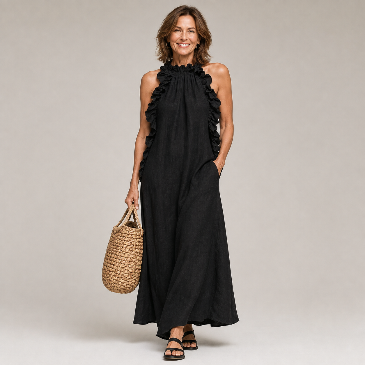 Ariella™ | Soft Ruffle Statement Maxi Dress