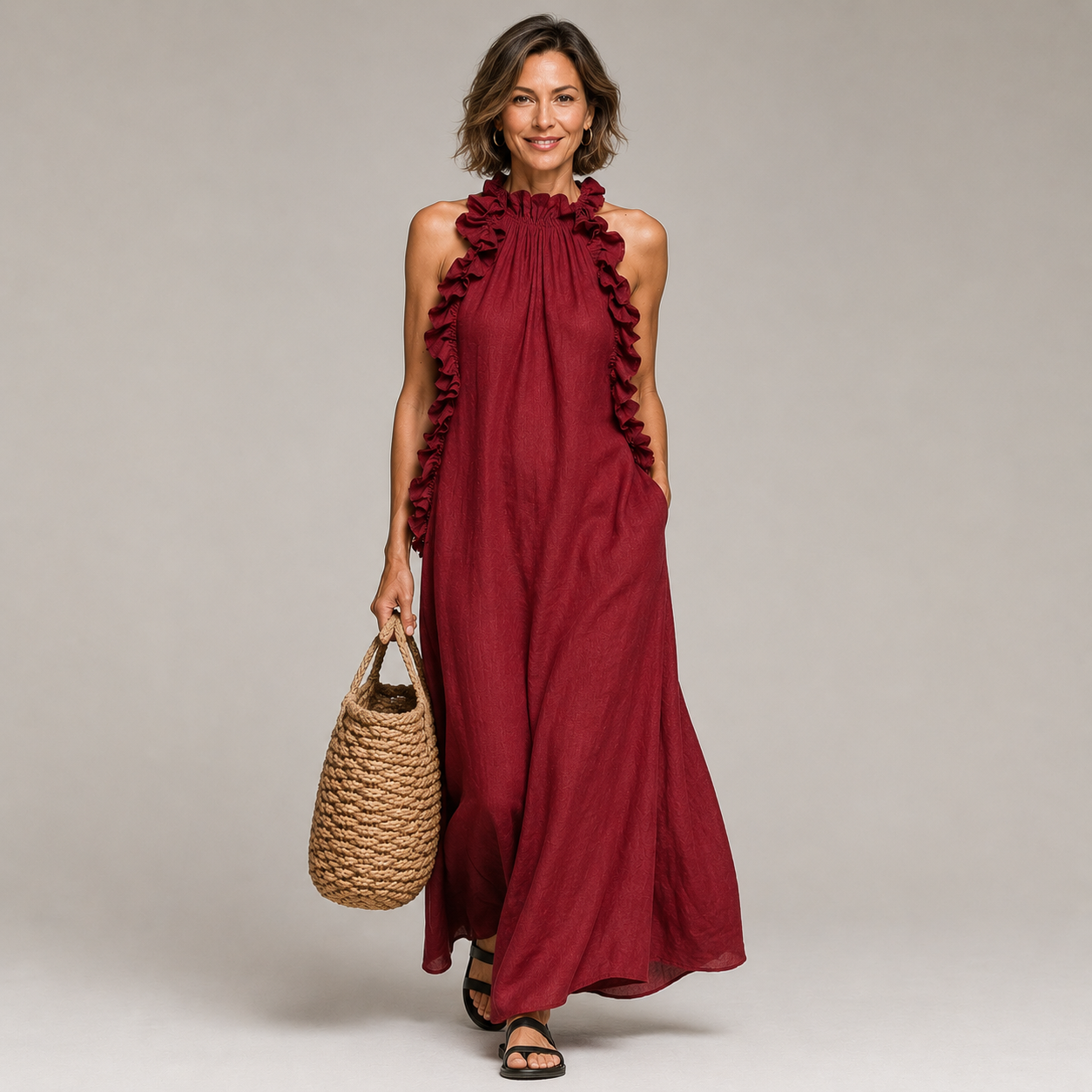 Alessia™ | Soft Ruffle Statement Maxi Dress