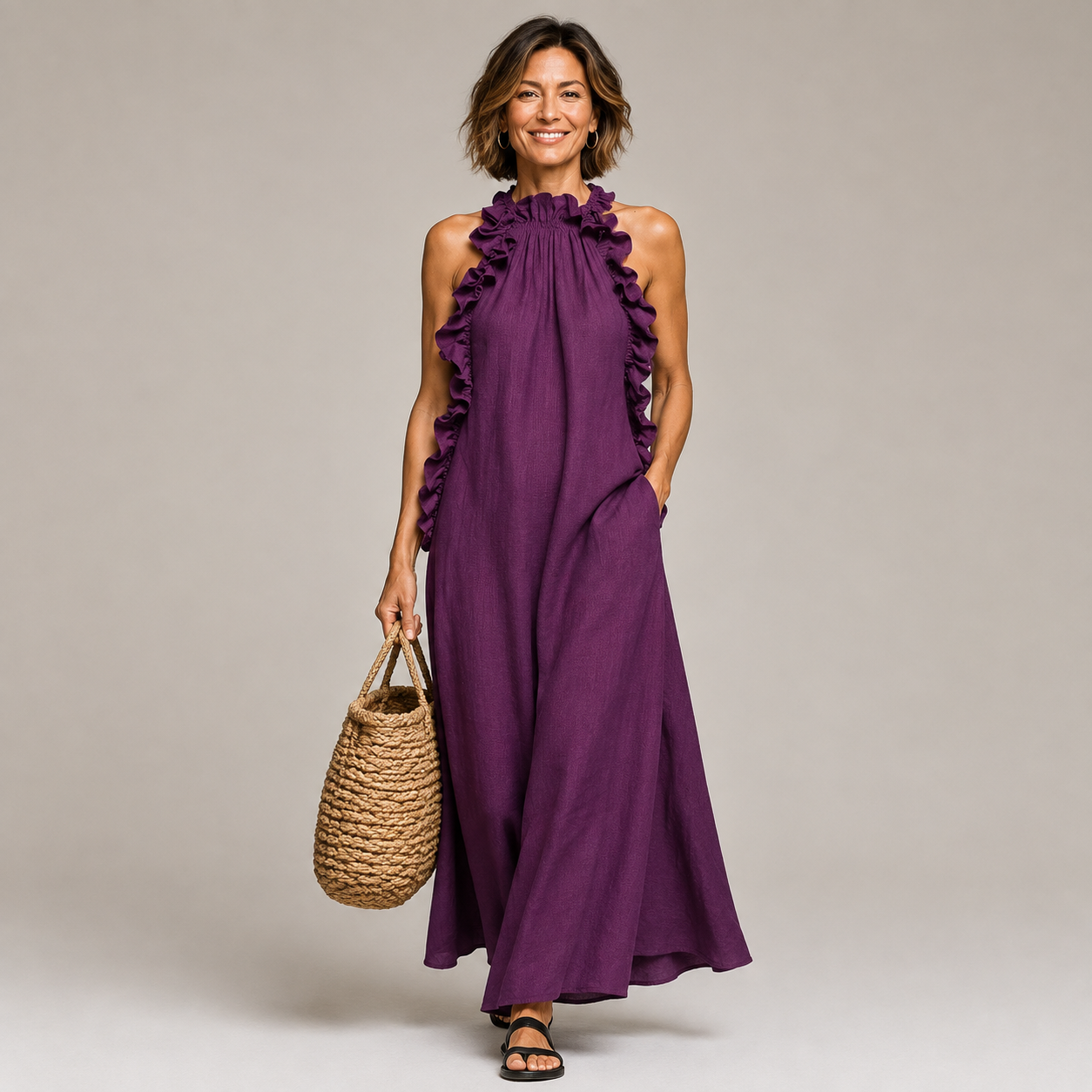 Aurelia™ | Soft Ruffle Statement Maxi Dress