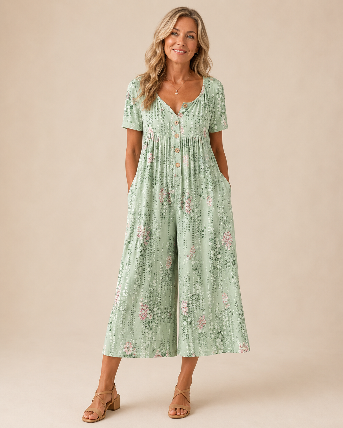 Savannah™ | Floral Linen Wide-Leg Jumpsuit