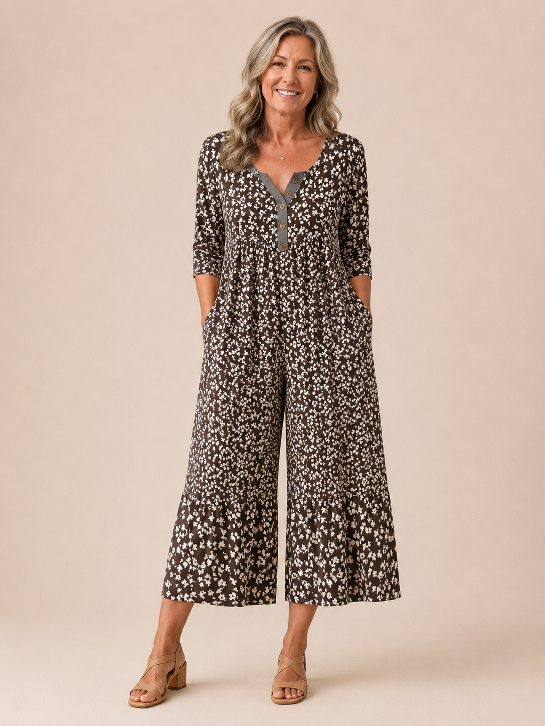 Savannah™ | Floral Linen Wide-Leg Jumpsuit