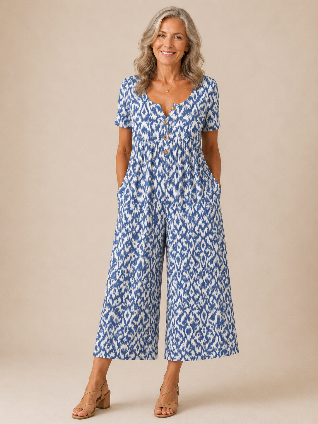 Savannah™ | Floral Linen Wide-Leg Jumpsuit