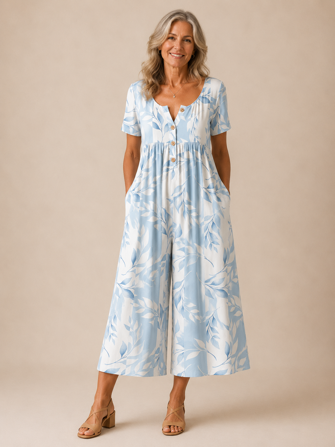 Savannah™ | Floral Linen Wide-Leg Jumpsuit