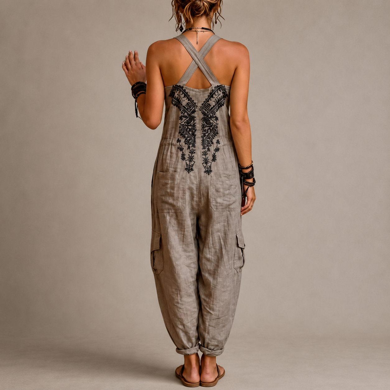 Sahara™ | Embroidered Bohemian Harem Jumpsuit