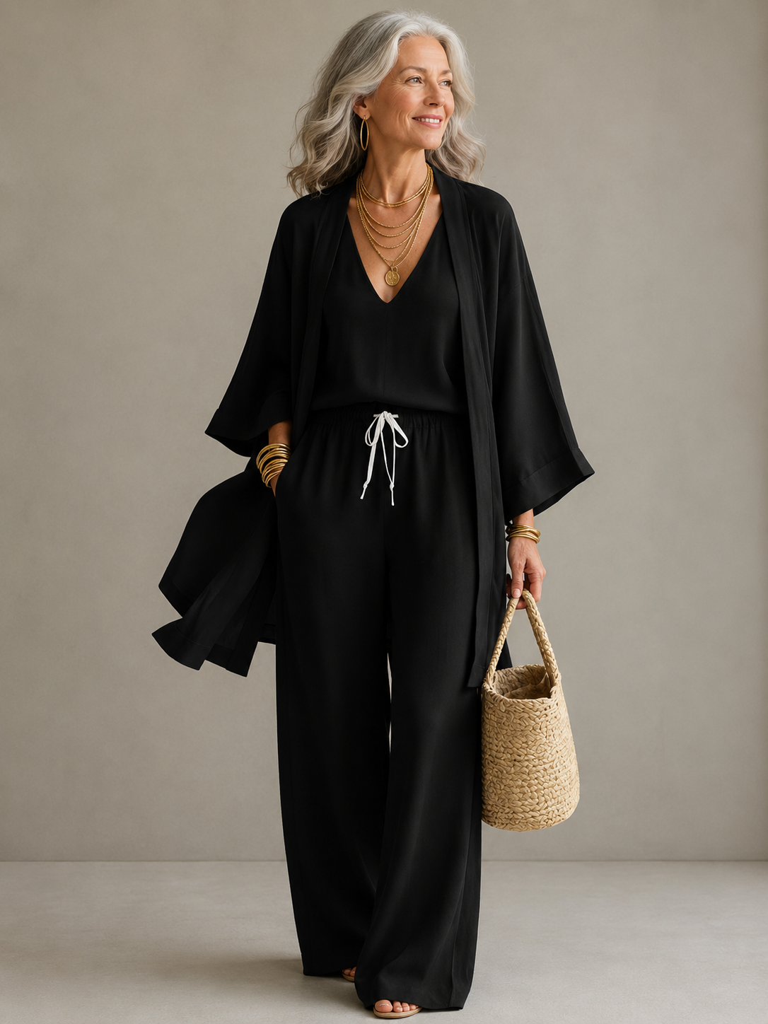 Elena | Three-Piece Linen Look Set