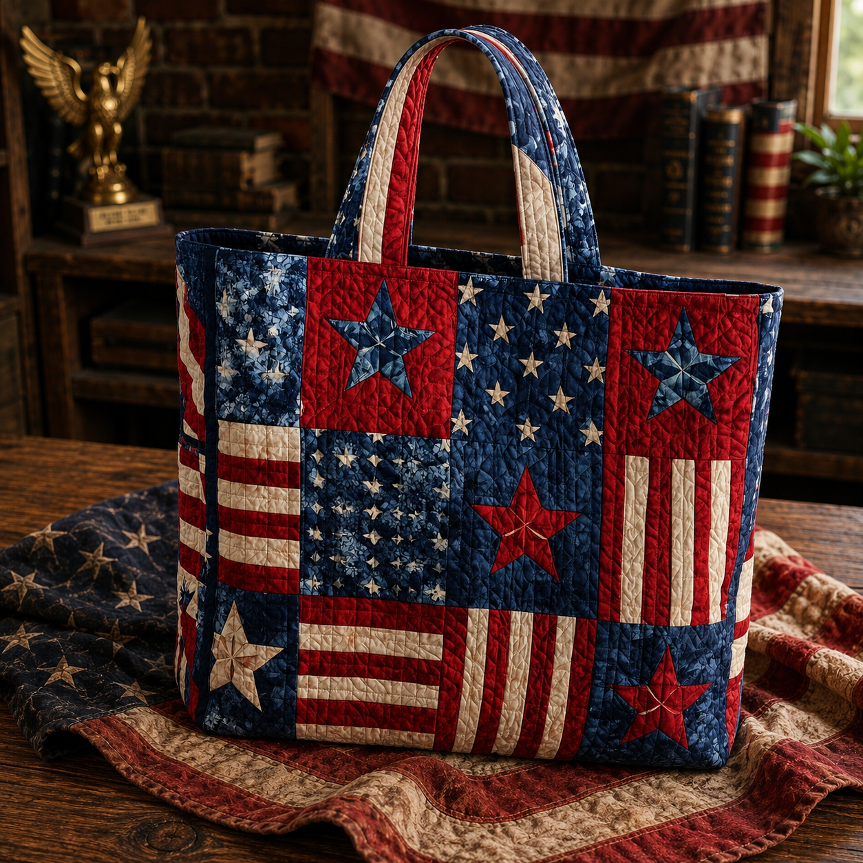 Victoria™ | Patriotic Star Patchwork Quilted Carryall