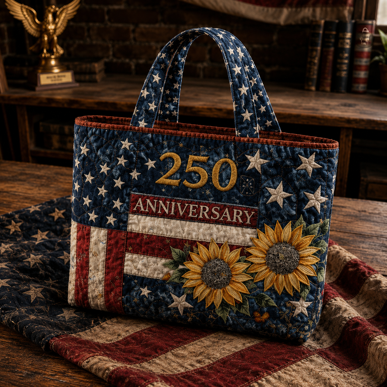 Orleans™ | American Flag & Sunflower Heritage Quilted Carryall