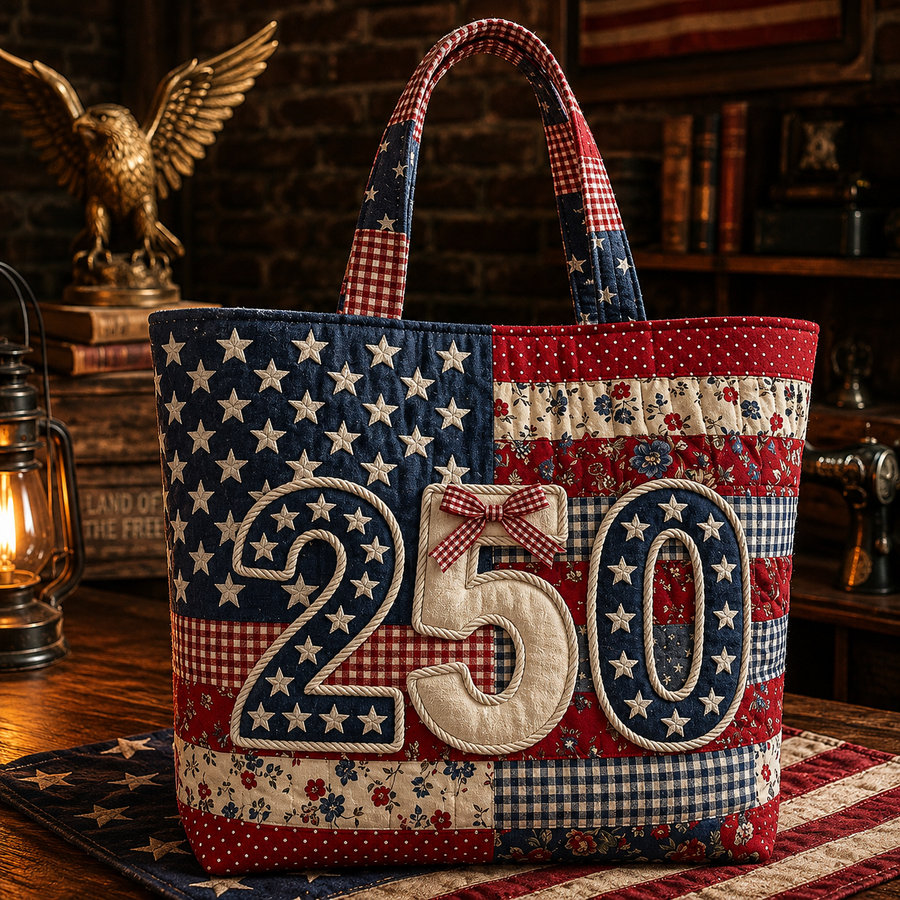 Abigail™ | Vintage Americana Stars & Stripes Tote Bag