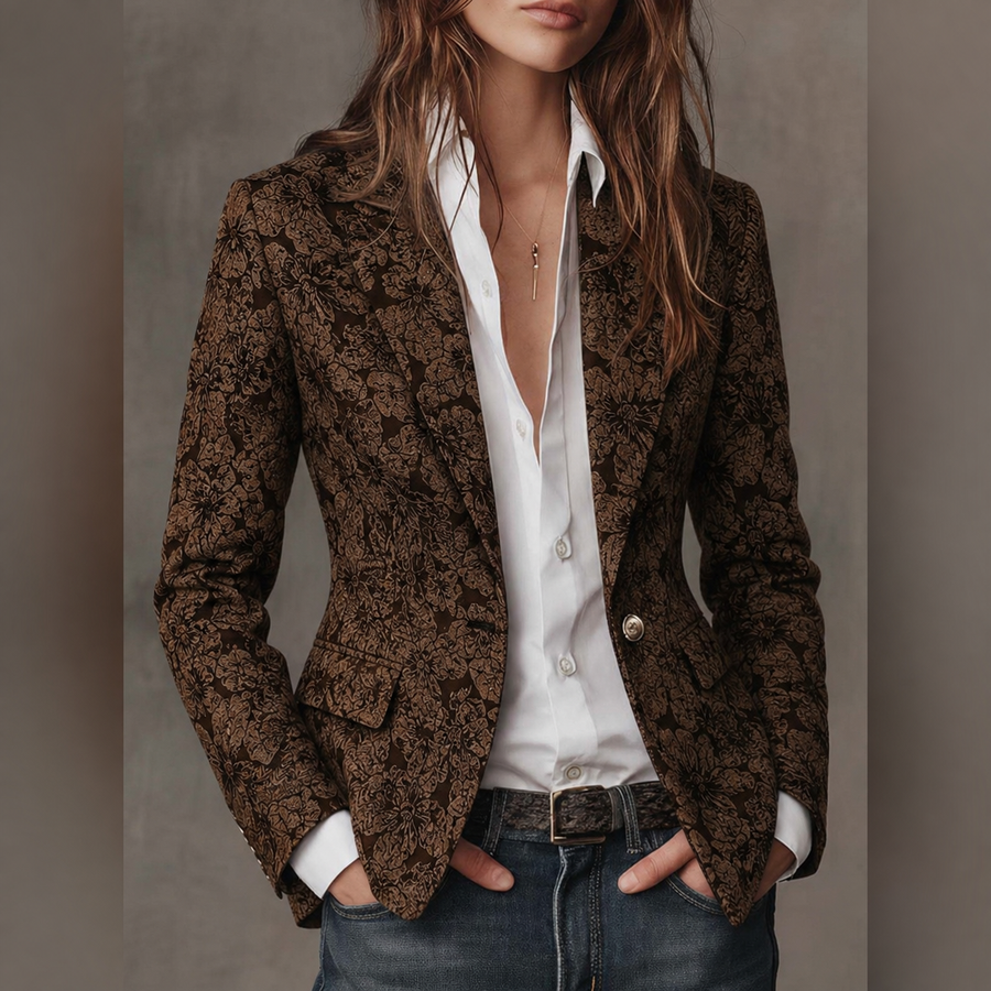 Maxine™ | Vintage Paisley Jacquard Tailored Blazer