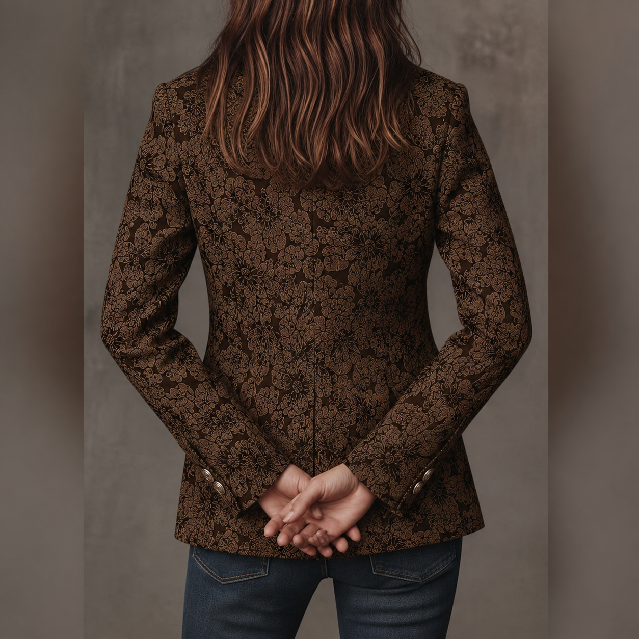 Maxine™ | Vintage Paisley Jacquard Tailored Blazer