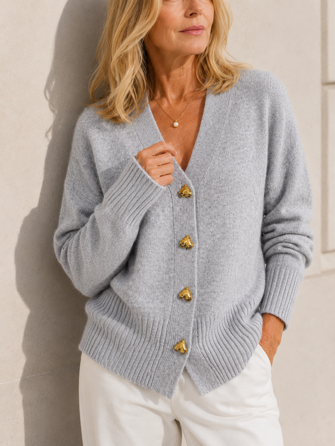 Hazel™ | Women's Heart-Button Cardigan