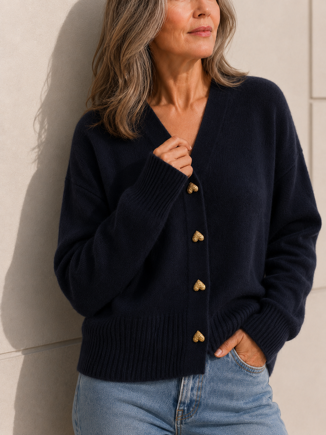 Hazel™ | Women's Heart-Button Cardigan