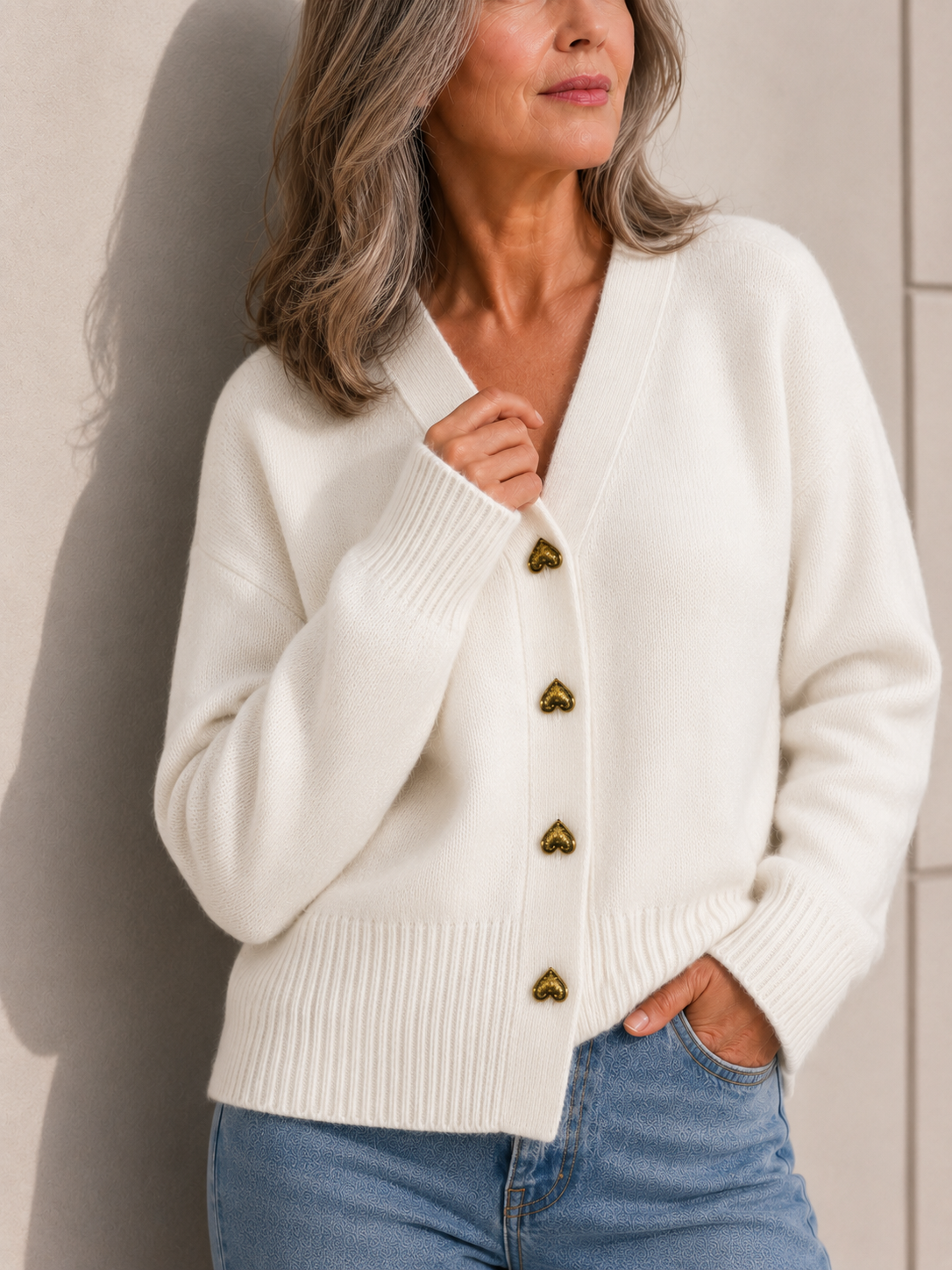 Hazel™ | Women's Heart-Button Cardigan