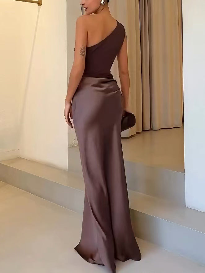 Marcela™ | Elegant Pleated Column Maxi Dress