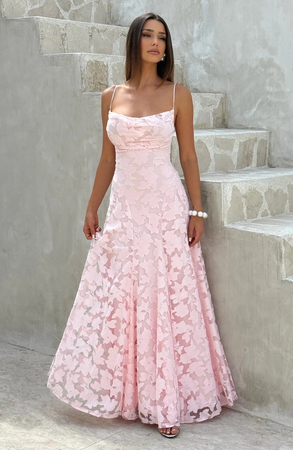 Carmilla™ | Elegant Floral Overlay Occasion Maxi Dress