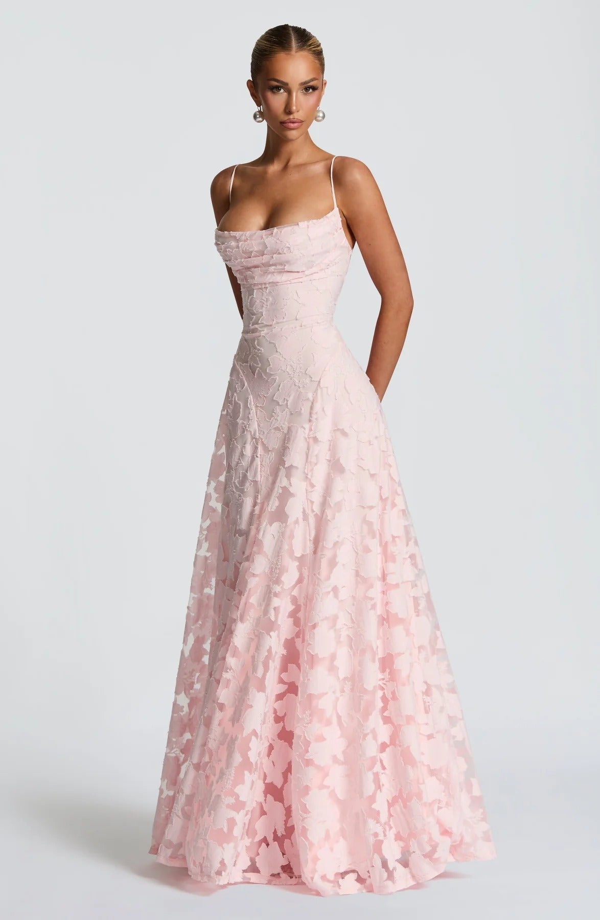 Carmilla™ | Elegant Floral Overlay Occasion Maxi Dress