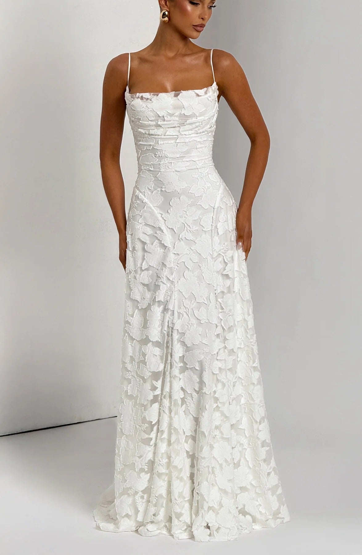 Carmilla™ | Elegant Floral Overlay Occasion Maxi Dress