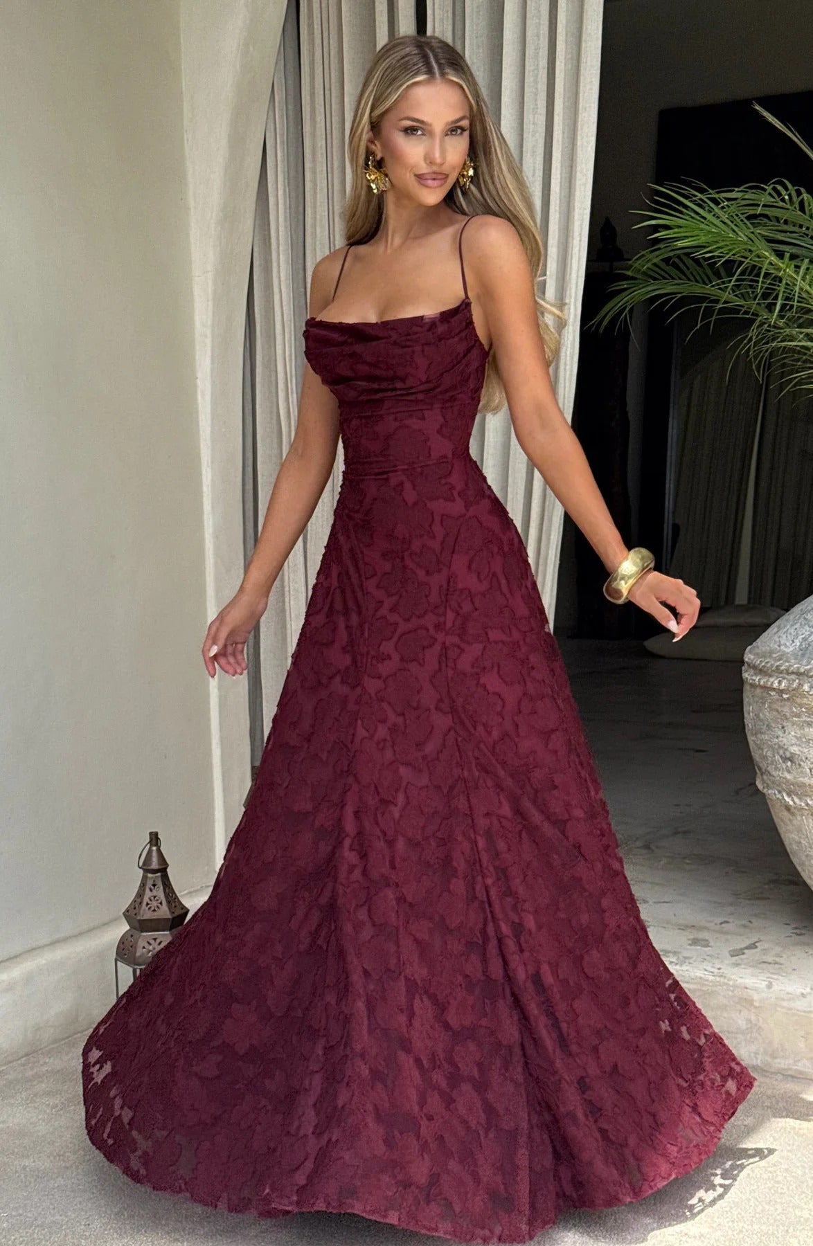 Carmilla™ | Elegant Floral Overlay Occasion Maxi Dress