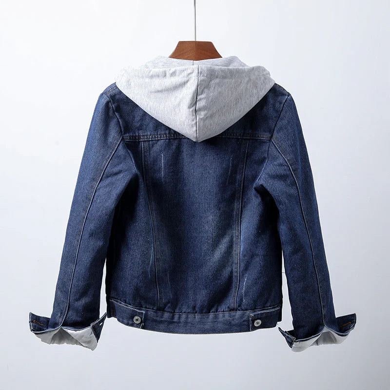 Danielle™ | Cozy Sherpa-Lined Hooded Denim Jacket