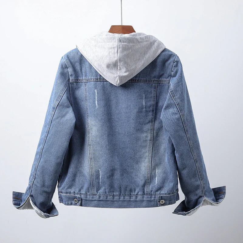 Danielle™ | Cozy Sherpa-Lined Hooded Denim Jacket