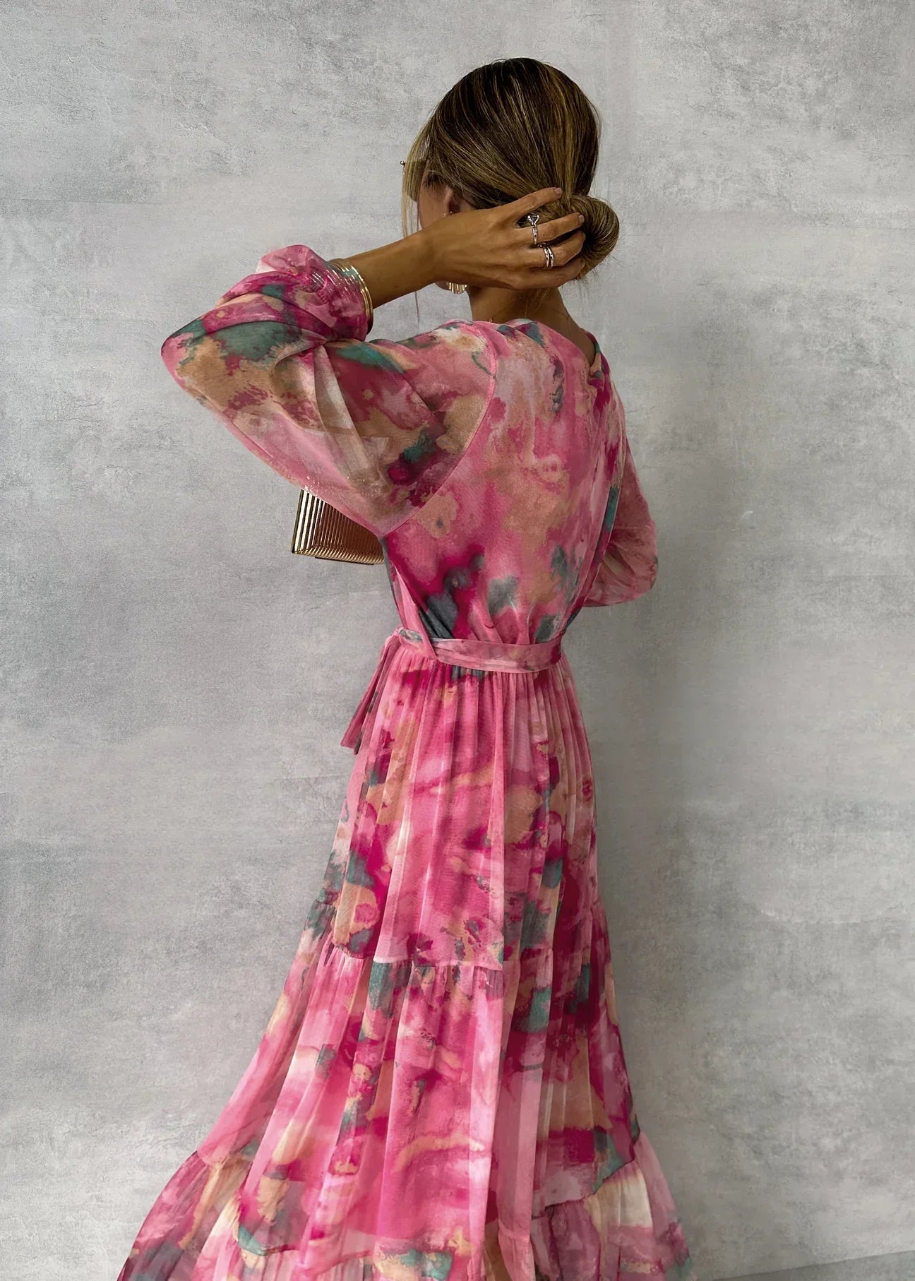 Rosalinda™ | Watercolor Floral Wrap Maxi Dress