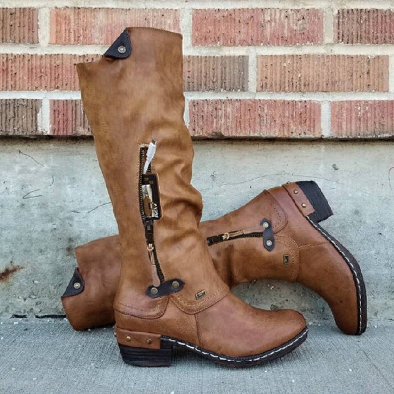 Deborah™ | Pocket Detail Vegan Leather Boots