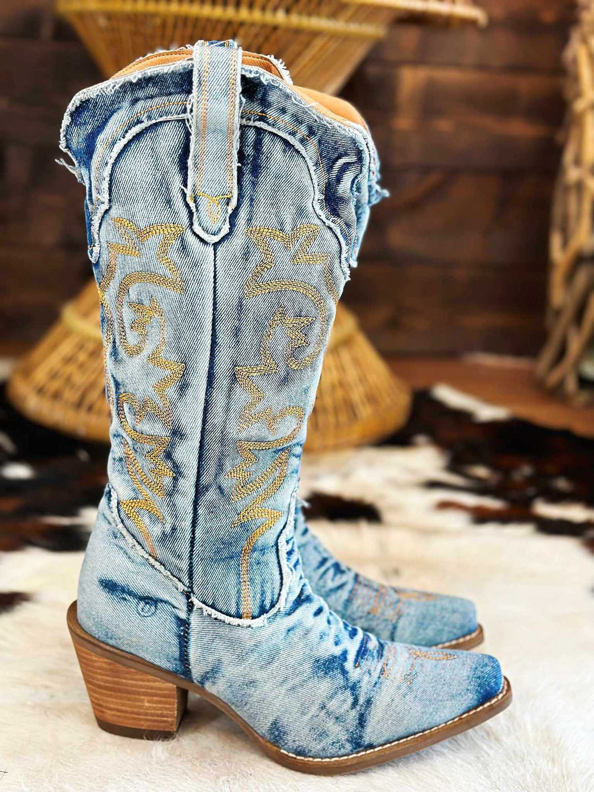 Eloise™ | Embroidered Western Knee-High Boots