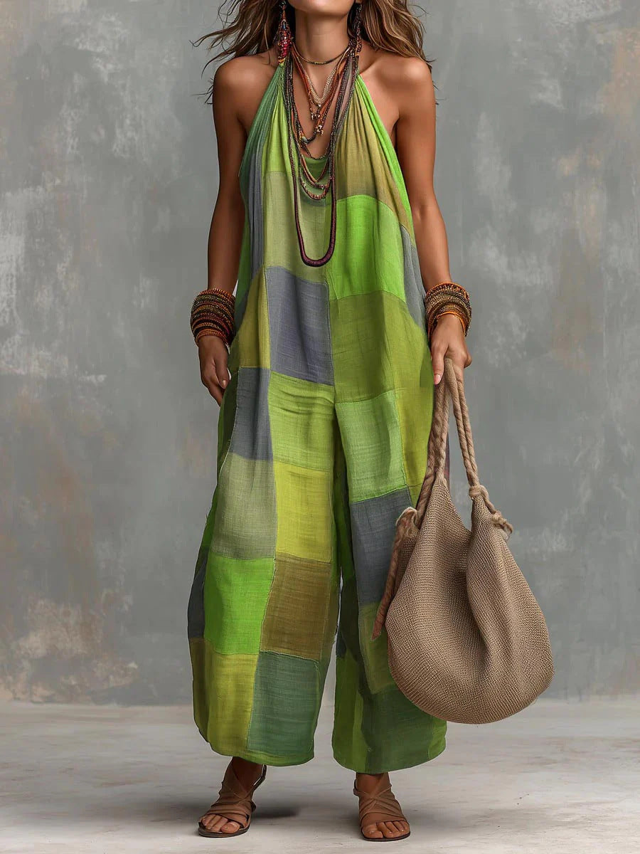 Sahara™ | Bohemian Patchwork Wide-Leg Jumpsuit