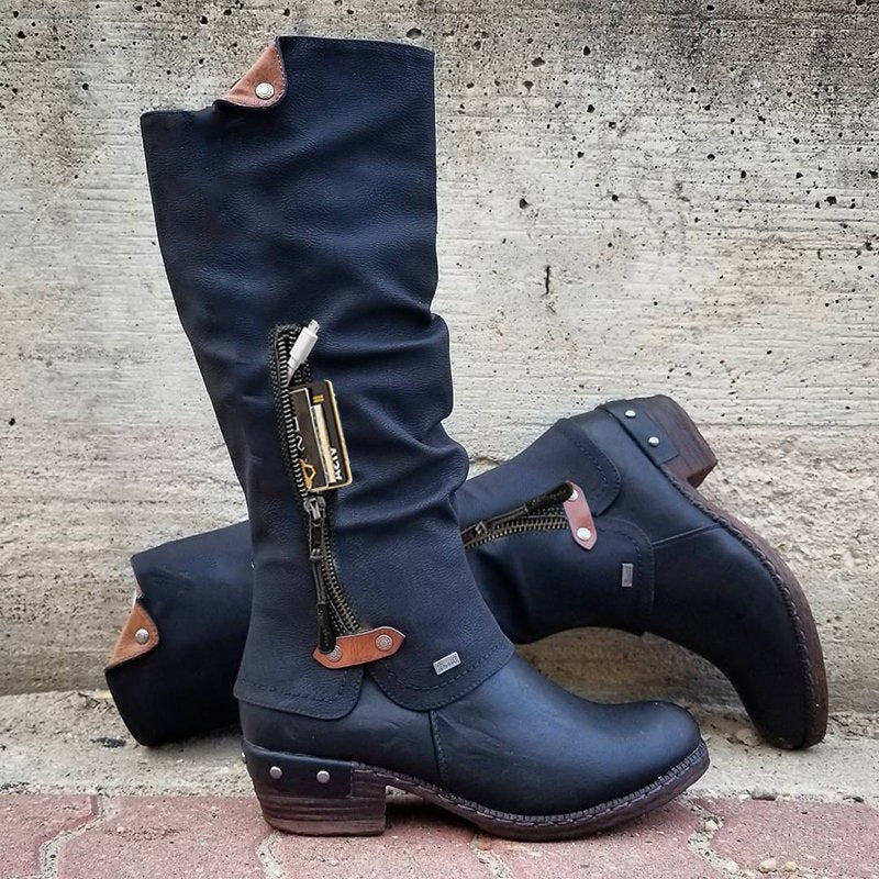 Deborah™ | Pocket Detail Vegan Leather Boots