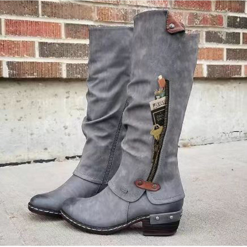 Deborah™ | Pocket Detail Vegan Leather Boots