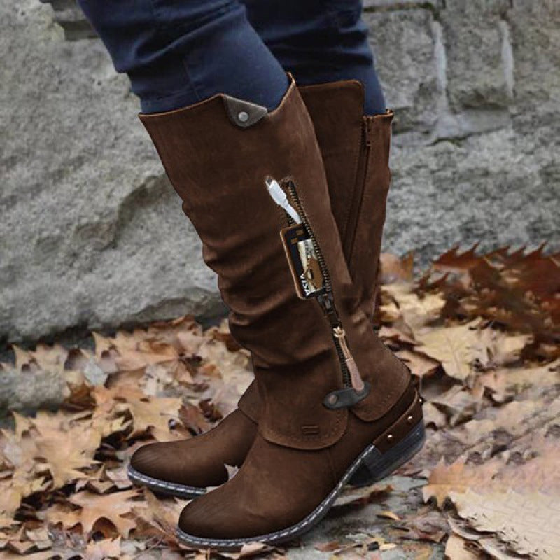 Deborah™ | Pocket Detail Vegan Leather Boots