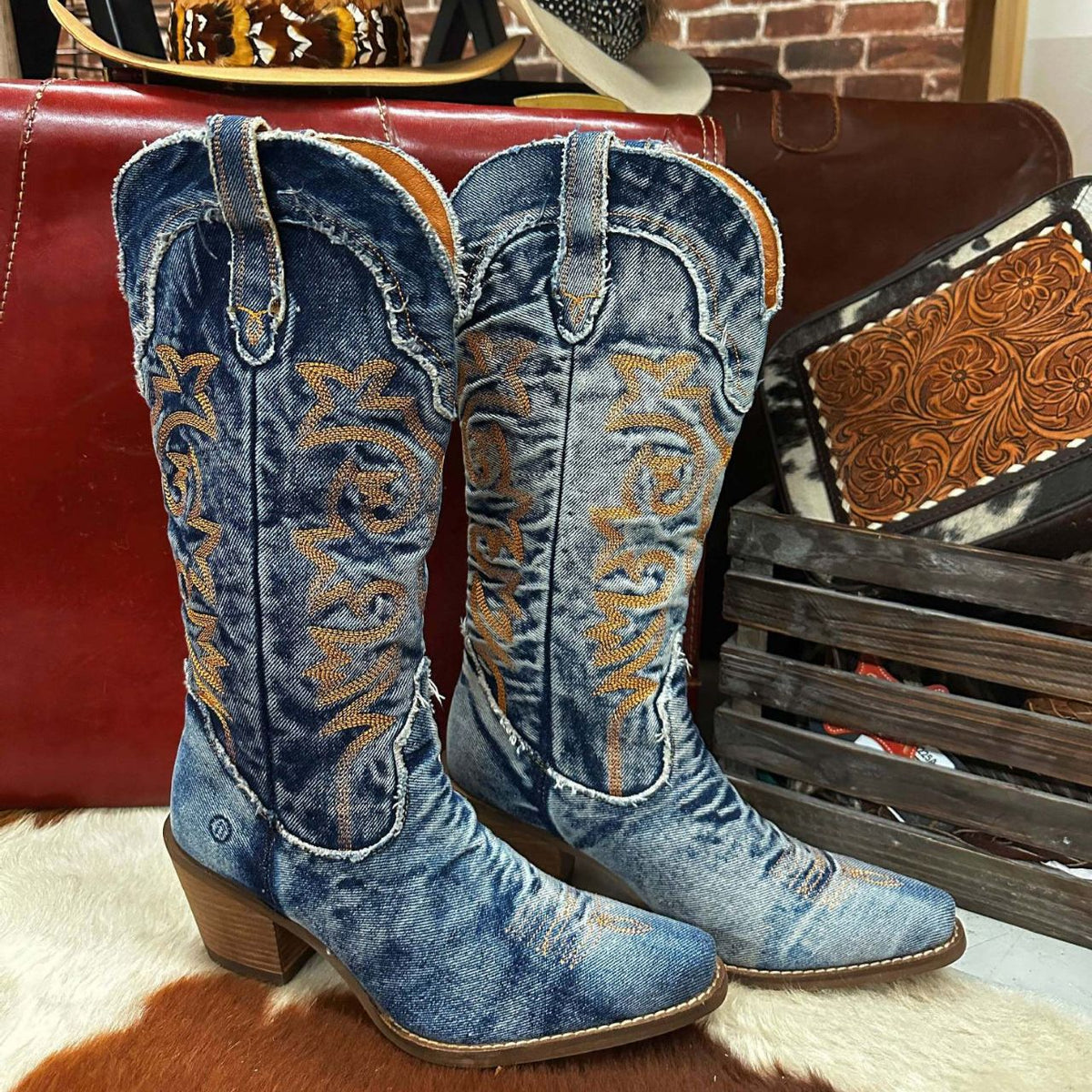 Eloise™ | Embroidered Western Knee-High Boots