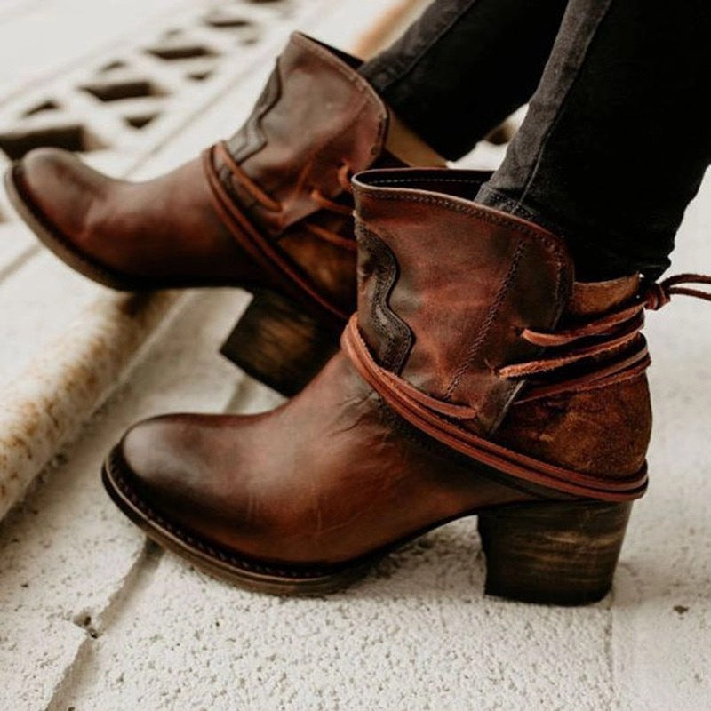 Ella™ | Wraparound Strap Ankle Boots