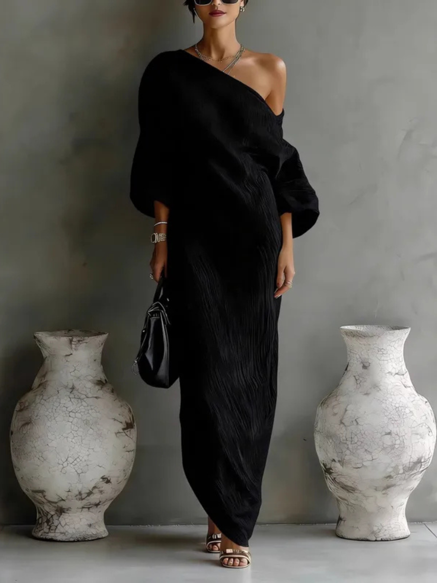 Seraphina™ | One-Shoulder Linen Maxi Dress