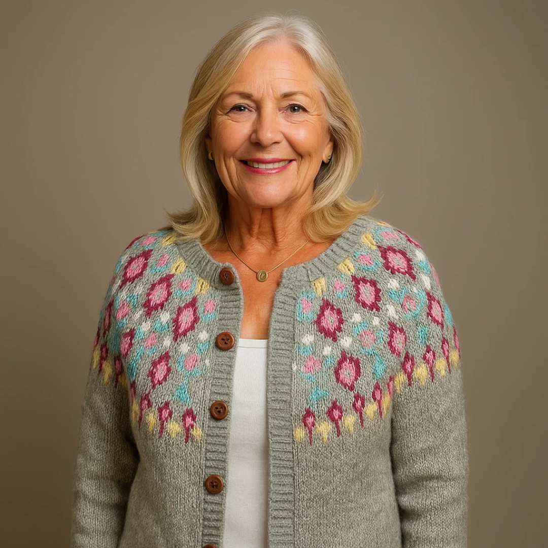Violetta™ | Nordic Floral Button-Front Cardigan