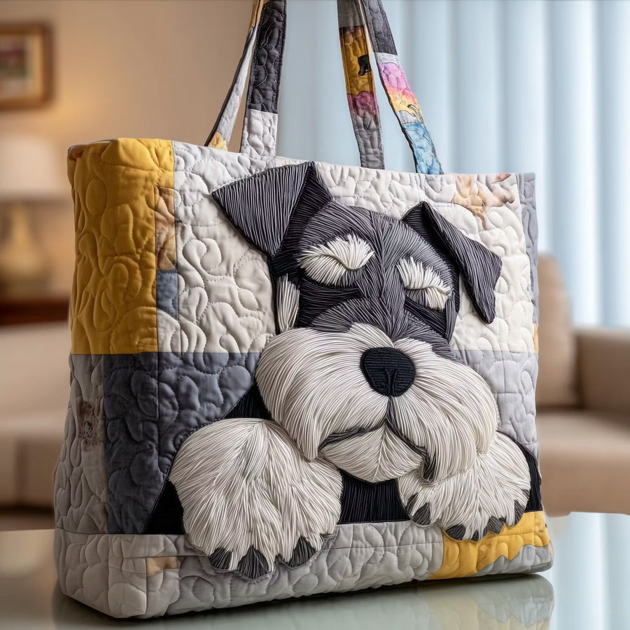 Winston™ | Schnauzer Portrait Quilted Tote Bag