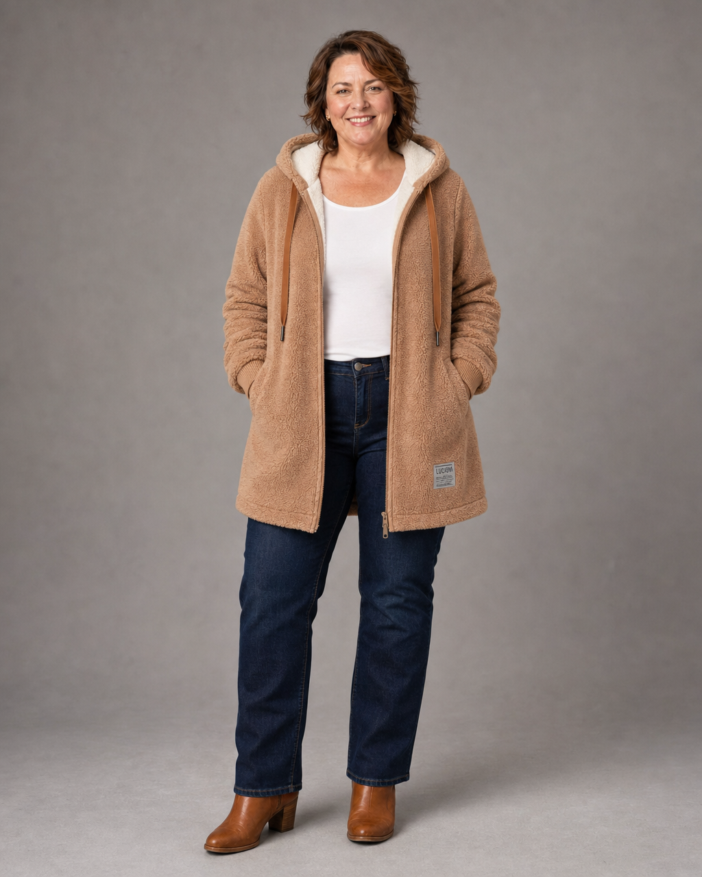 Phoebe™ | Plush Hooded Fleece Longline Jacket