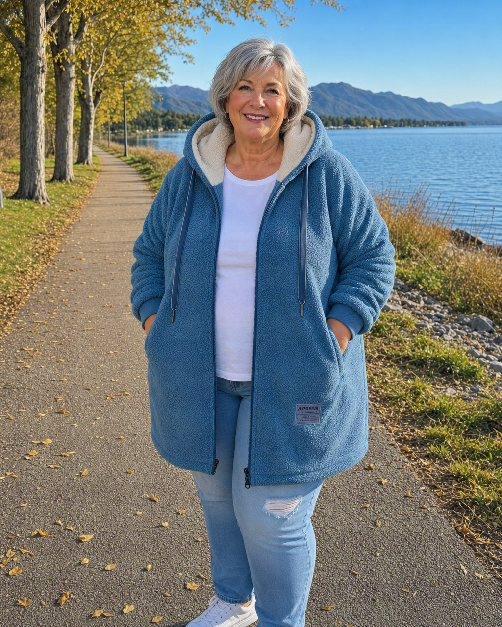 Phoebe™ | Plush Hooded Fleece Longline Jacket