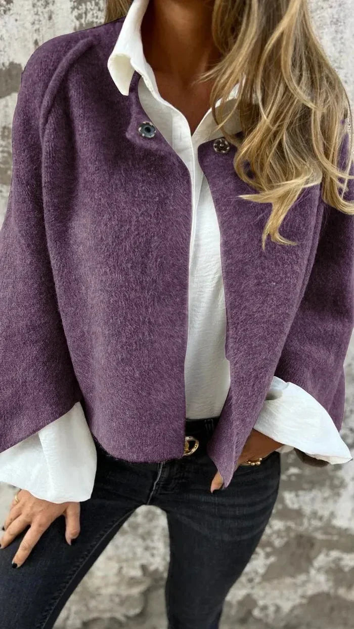 Noella™ | Elegant Cropped Soft Wool-Blend Coat