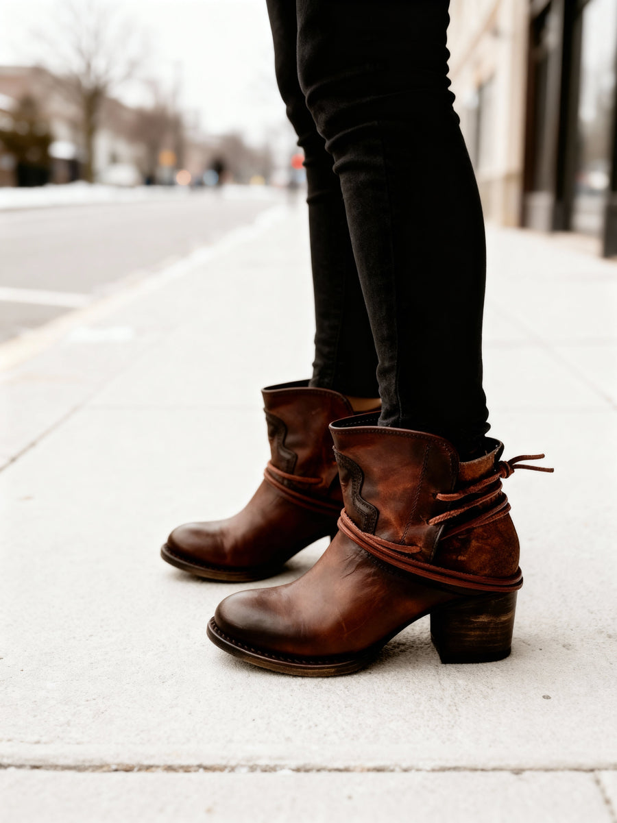 Ella™ | Wraparound Strap Ankle Boots